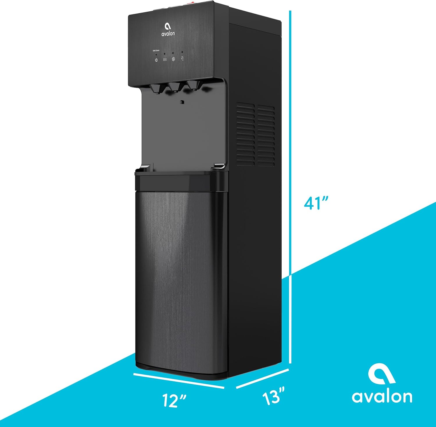 Avalon A3BLK Self Cleaning Bottom Loading Water Cooler Dispenser, 3 Temperature-UL/Energy Star Approved-Black Stainless