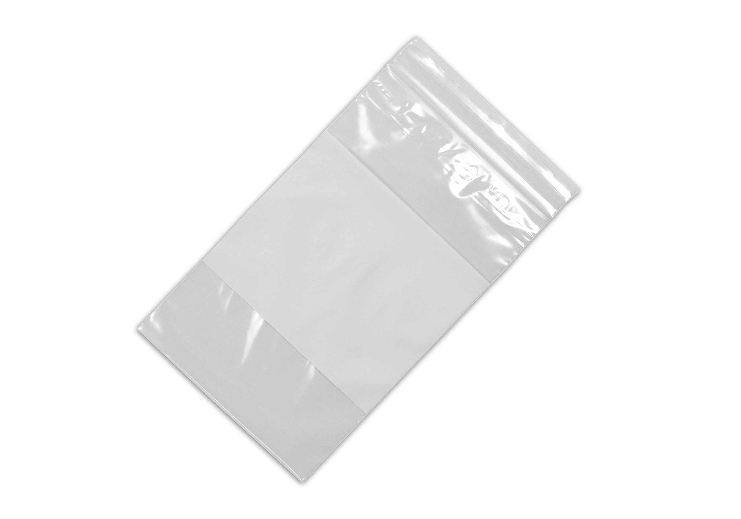 LK Packaging 9" x 12" 4 mil Single Track Zipper Bags with Write-On Block, Pack of 1000