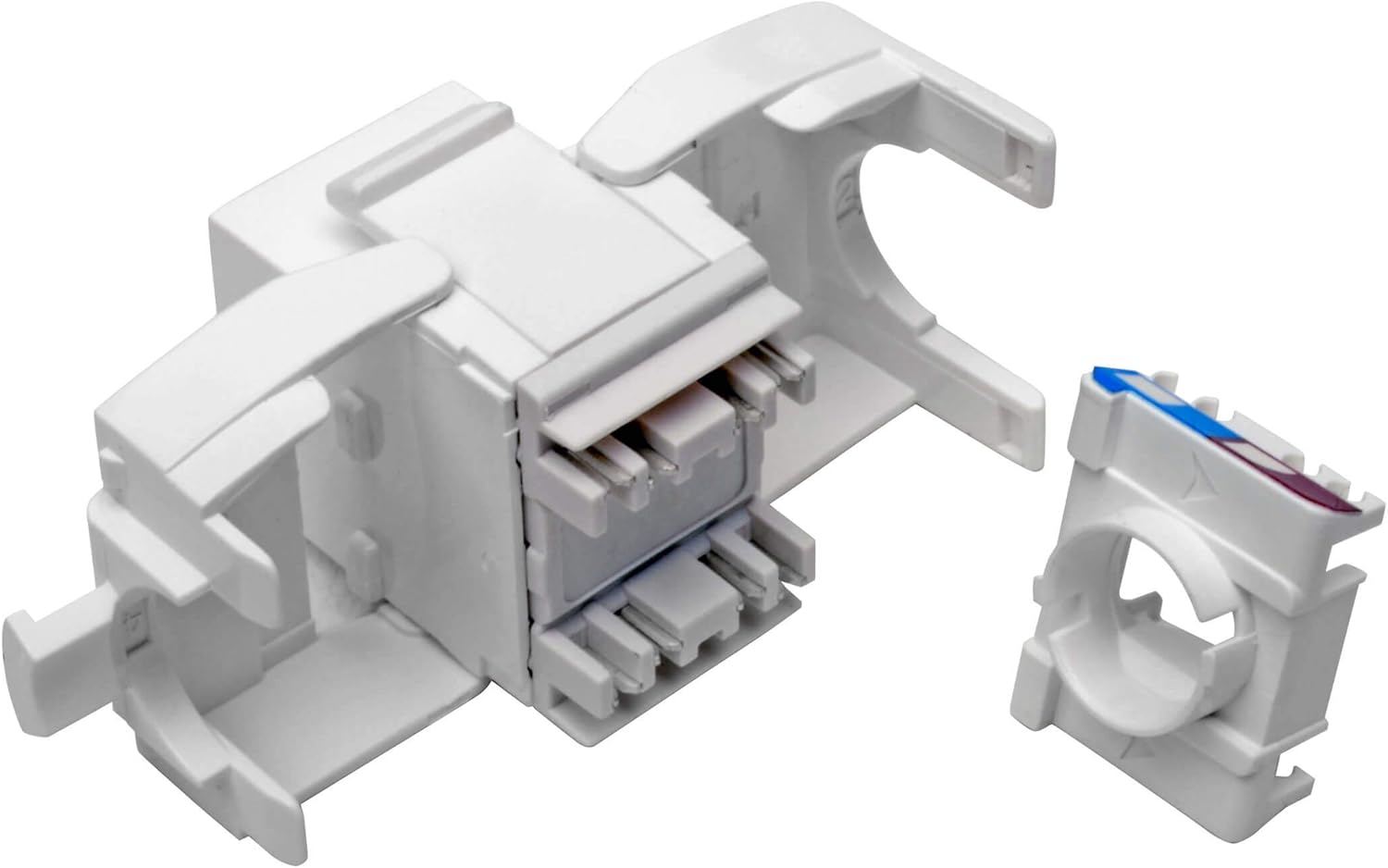 Tripp Lite RJ45 Keystone Jack, Cat6a/Cat6/Cat5e, RJ45 Connector, Shuttered, Dust Cap, No Tools Required, PoE/PoE+ Compliant