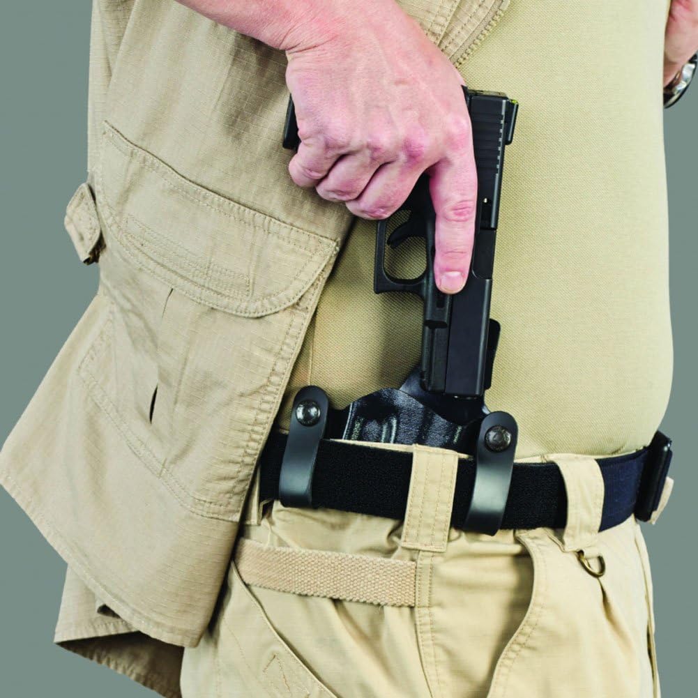 Galco Corvus Inside/Outside Waistband Belt Leather Holster,Glock 26, 27, 33, Black, Right CVS286