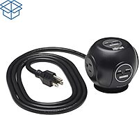 Tripp Lite Surge Protector 3-Outlet Spherical Surge Protector, 4 USB Ports (4.8A Shared) - 6-ft. (1.83 m) Cord, 5-15P Plug