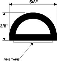 TACO Metals Taco Marine V30-0109B10-1 Weather Seal Tape - 3/8" x 5/8" x 10', Black
