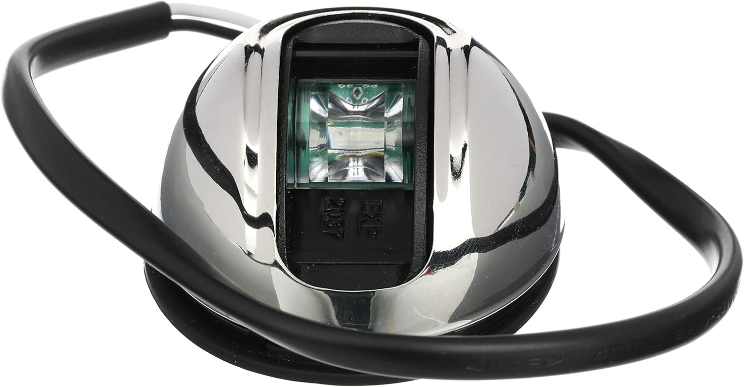 Attwood NV4012SSG-7 LightArmor 2-Mile Vertical Surface Mount Navigation Light, Green LED Lighting