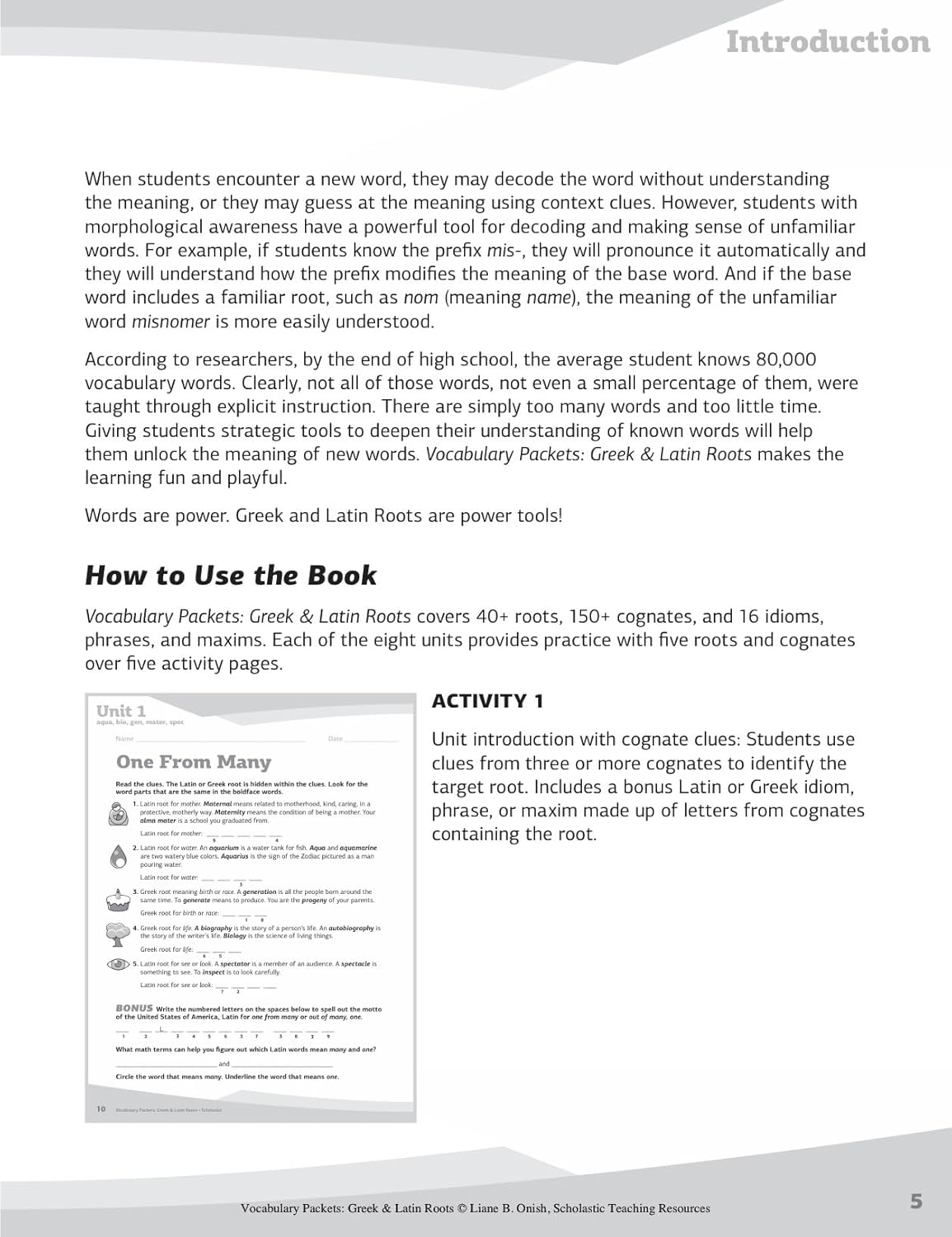 Vocabulary Packets: Greek & Latin Roots: Ready-to-Go Learning Packets That Teach 40 Key Roots and Help Students Unlock