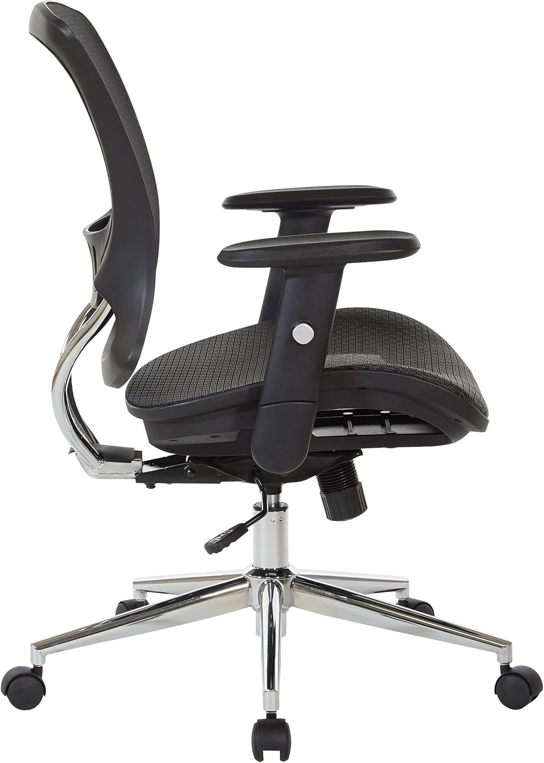Office Star Mesh Seat and Back Office Task Chair with Lumbar Support and Height Adjustable Arms