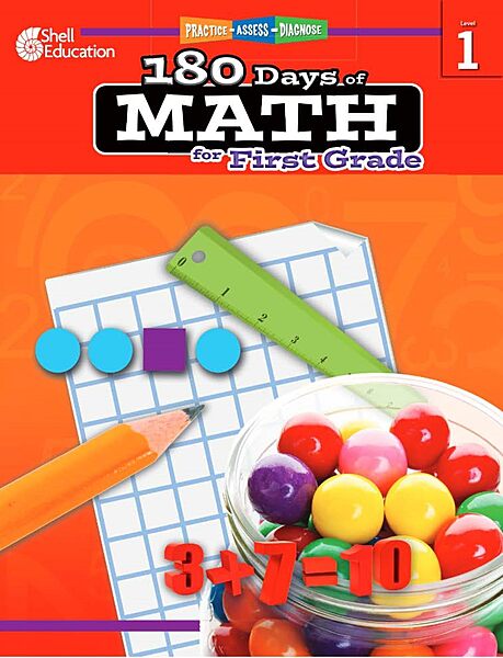 Shell Education 180 Days of Math for First Grade (180 Days of Practice)