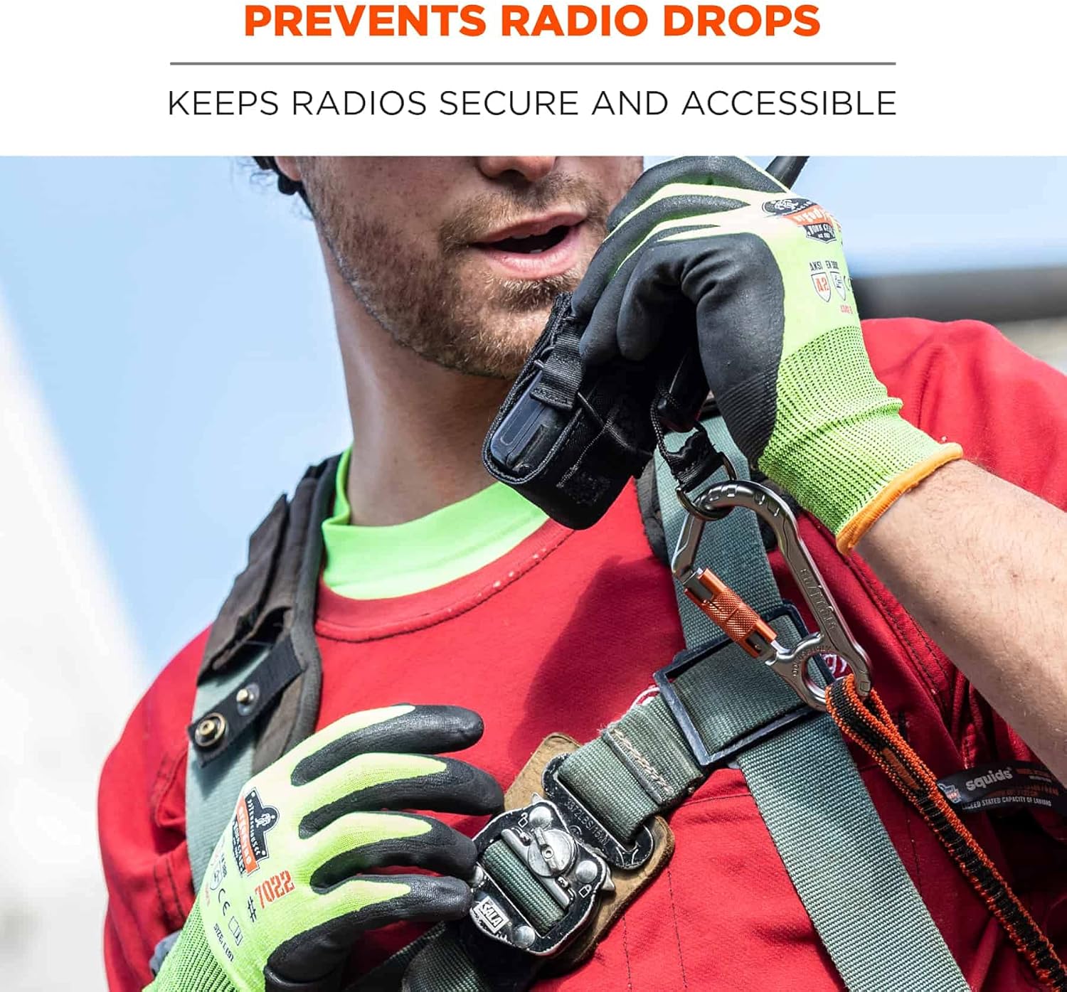 Ergodyne Squids 3772 Radio Holster Trap, Large, Black