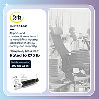 Serta Bryce Executive Office Chair, Ergonomic Computer DeskChairs with Patented AIR Lumbar Support, Bonded Leather, Cream White