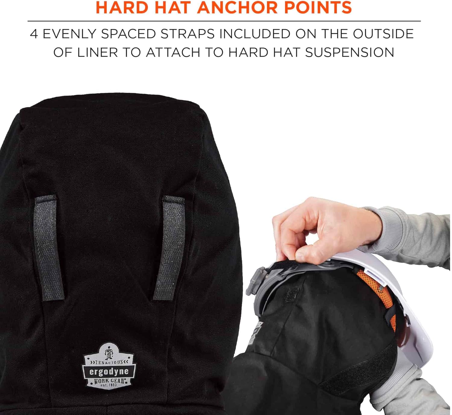 Ergodyne - 16871 Winter Hard Hat Liner with Cotton Mouthpiece, N-Ferno 6871, black, kit
