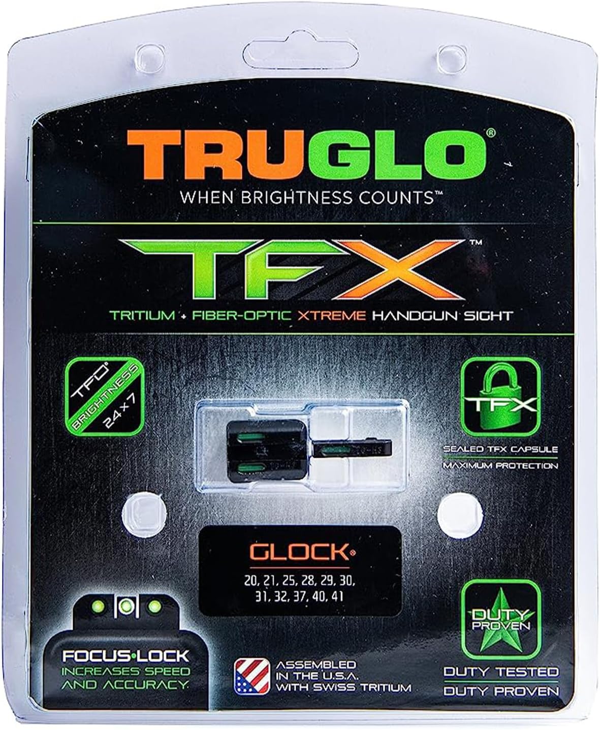 TRUGLO TFX Day/Night Handgun Sight Tritium & Fiber-Optic