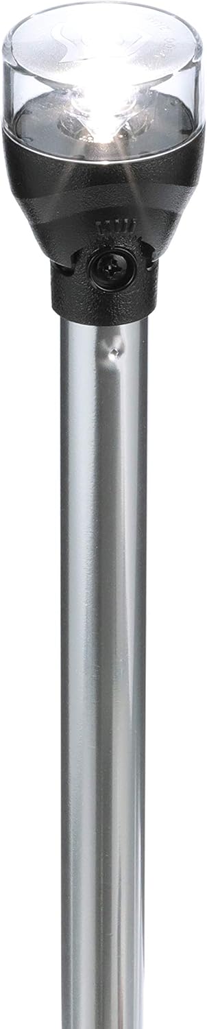 Attwood 5551-PA20-7 All-Round LED Fold Down Navigation Light Black Base, 20-Inch