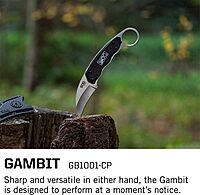 SOG Survival Karambit Knife - Gambit Curved Security Belt Knife, Full Tang Fixed 2.6 Inch Blade w/Hard Nylon Sheath and Adjustable Clip (GB1001-CP), Black