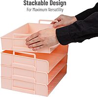 MIND READER Stackable Paper Trays Desktop Organizer Letter-Size
