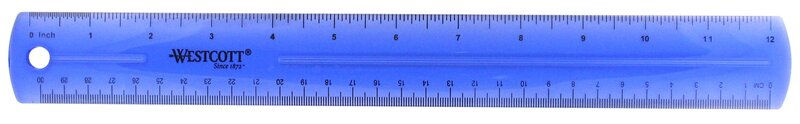 Westcott Jeweltone Plastic Ruler, 12 Inch, Assorted Transparent Colors (12975), Clear