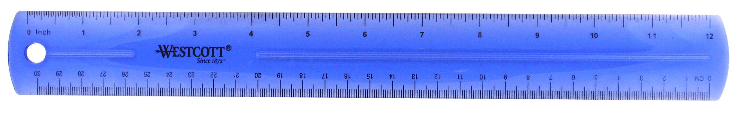 Westcott Jeweltone Plastic Ruler, 12 Inch, Assorted Transparent Colors (12975), Clear