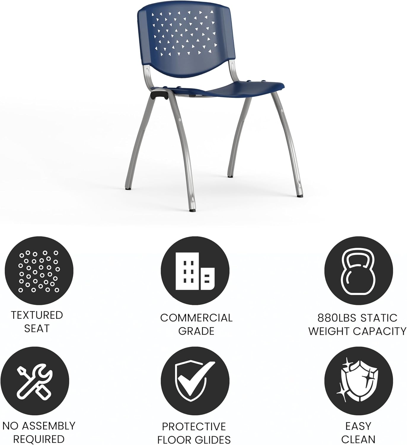 Flash Furniture HERCULES Series 880 lb Capacity Plastic Stack Chair