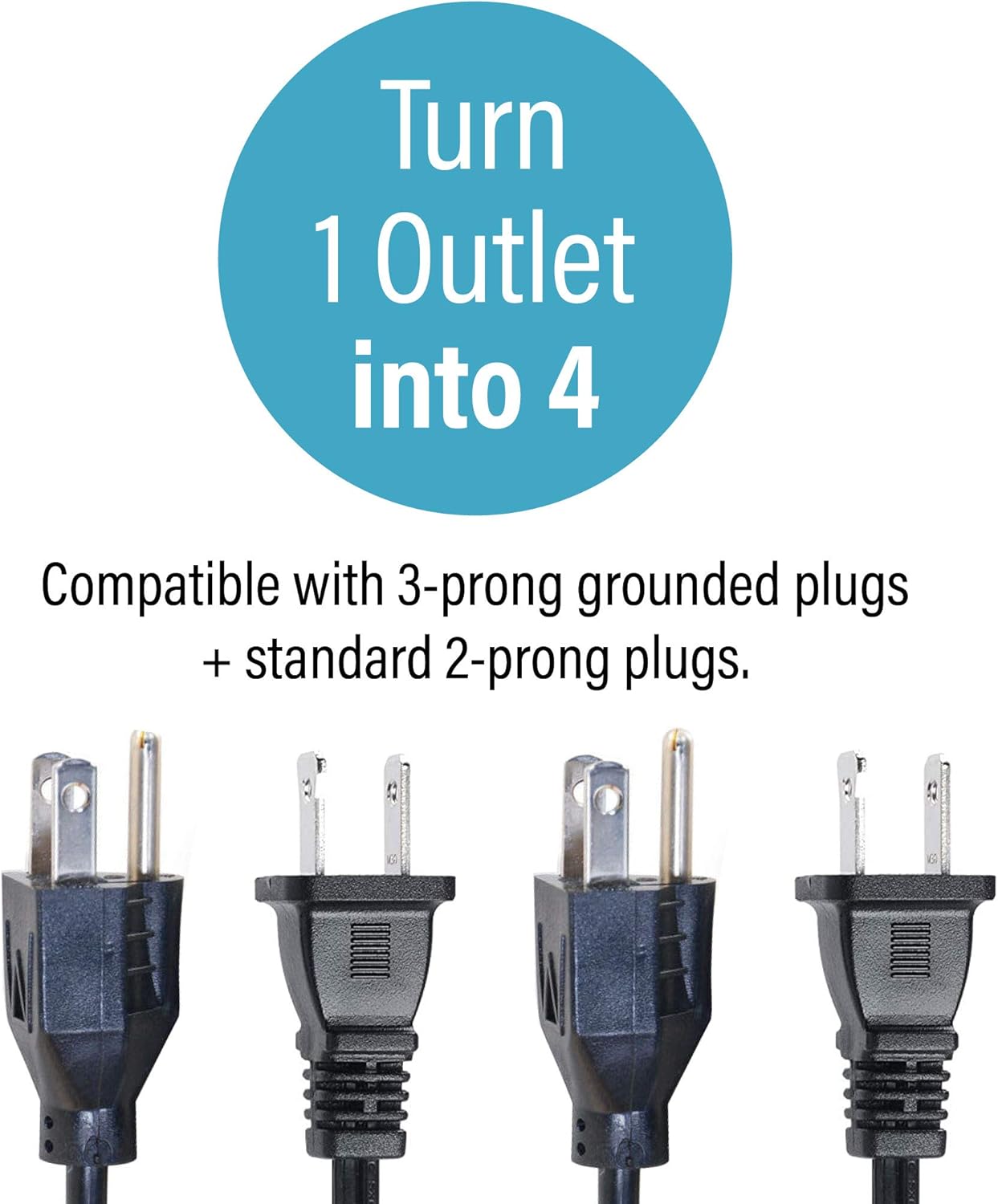 C2G Power Splitter Cord (Power Squid), 16 AWG, Black