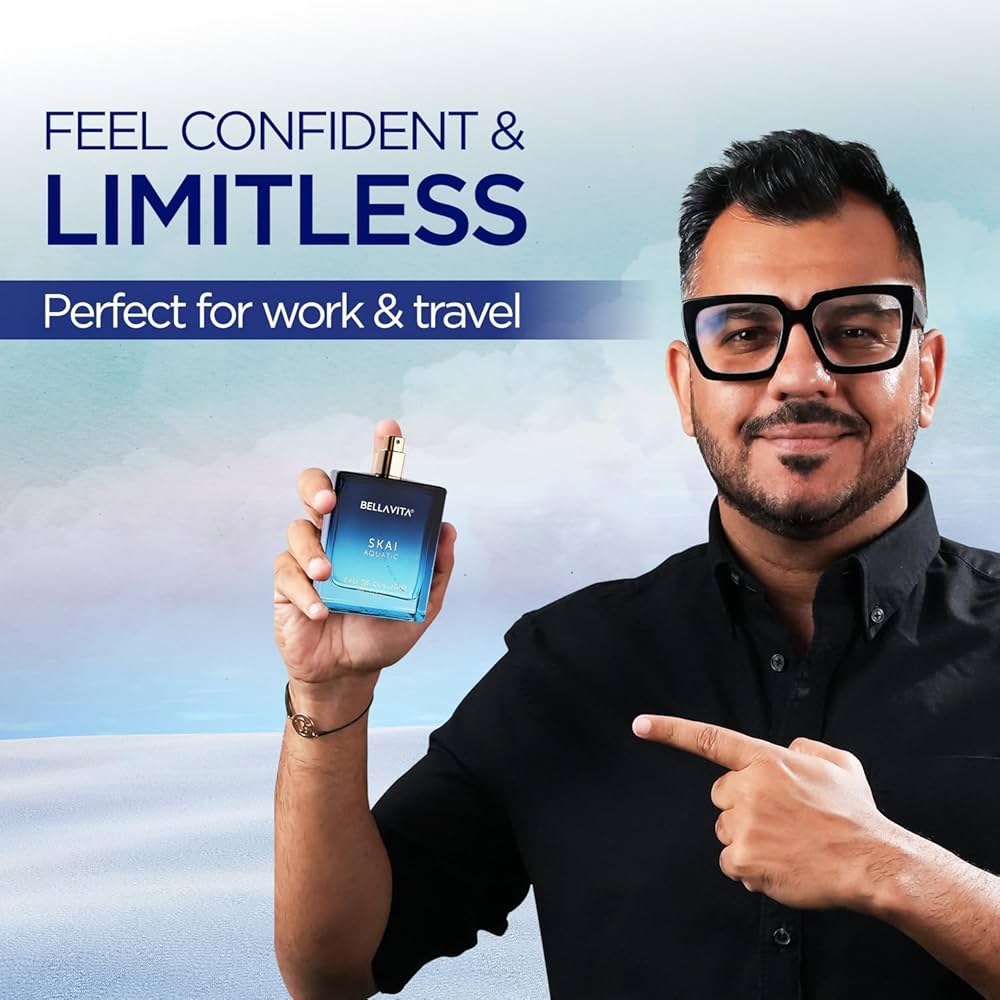 Bella Vita Luxury Skai Aquatic 100ml Unisex Eau De Cologne with Bergamot, Lavender & Patchouli | Premium, Long Lasting Woody Fragrance for Men & Women