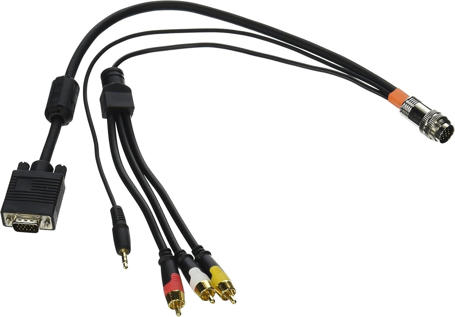 C2G Legrand RapidRun 3.5mm Flying Lead, RCA Flying Lead, Black Multi-Format Flying Lead with 15 Pin HD D-Sub