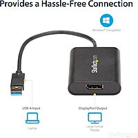 StarTech.com USB 3.0 to DisplayPort Adapter, USB DP Monitor Converter for Windows, 4K, TAA (no support for macOS/ChromeOS/Linux)