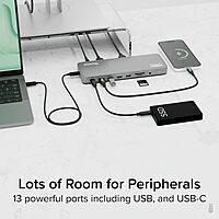 Plugable USB C Laptop Docking Station, Dual Monitor 4K 60Hz for Apple Mac M1/M2/M3/M4, 2X HDMI or 2X DisplayPort, 100W Charging DisplayLink Dock, 2 Displays for MacBook, Driver Required (UD-6950PDH)