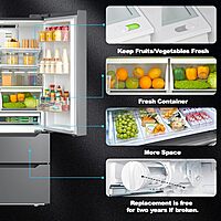 SMETA Refrigerador Puerta francesa con máquina de hielo, 36 pulgadas SMETA Refrigerador Puerta francesa con máquina de hielo, 36 pulgadas