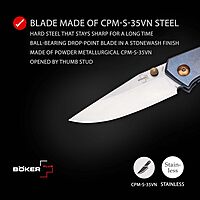 BÖKER PLUS Canoe - pocket knife with titanium handle scales - folding knife with CPM-S-35VN blade - small knife with clip
