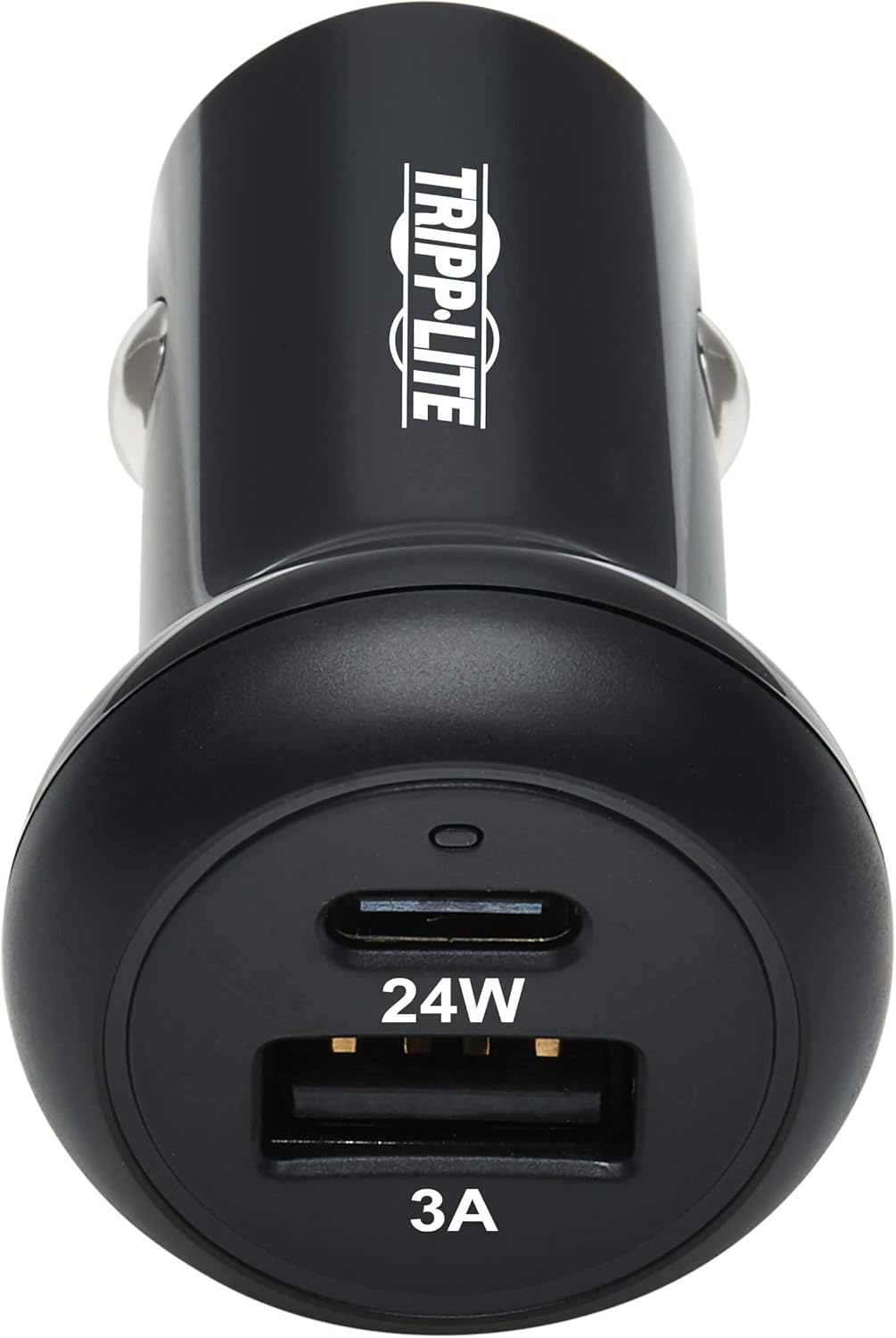 Tripp Lite USB Car Charger, 24W Dual Port USB Car Charger, USB-C 24W PD 3.0, USB-A 24W QC 3.0, Black (U280-C02-24W-1B)