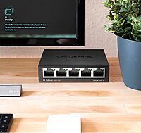 D-Link Gigabit Unmanaged Metal Fan-Free Desktop/Wall-Mount Switch