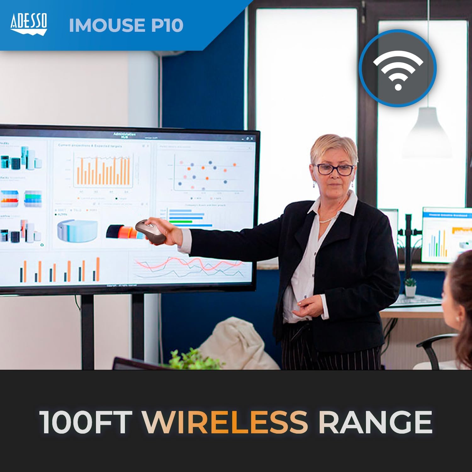 Wireless Air Mouse Mobile iMouse P10 Presentation Remote, Laser Pointer