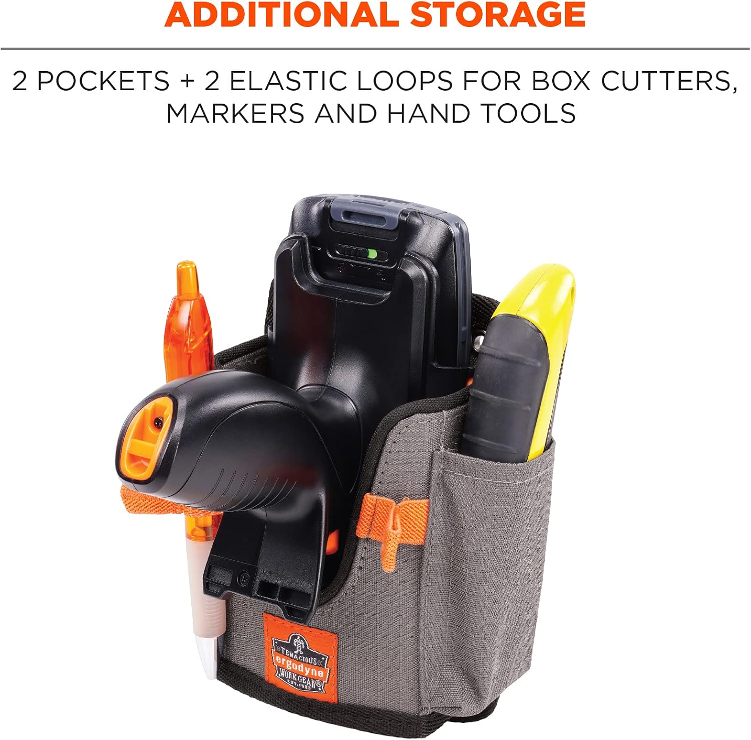 Ergodyne Squids 5543 Barcode Scanner Holder Mount with Fastener Straps