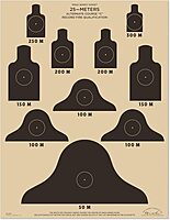 RITE IN THE RAIN 25 Meter ALT-C Qualification Targets (M16A1), 17" x 22"