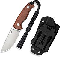 CIVIVI Timberbark Fixed Blade Knife with Kydex Sheath & Clip, 3.2" 14C28N Blade Wood Handle with Lanyard