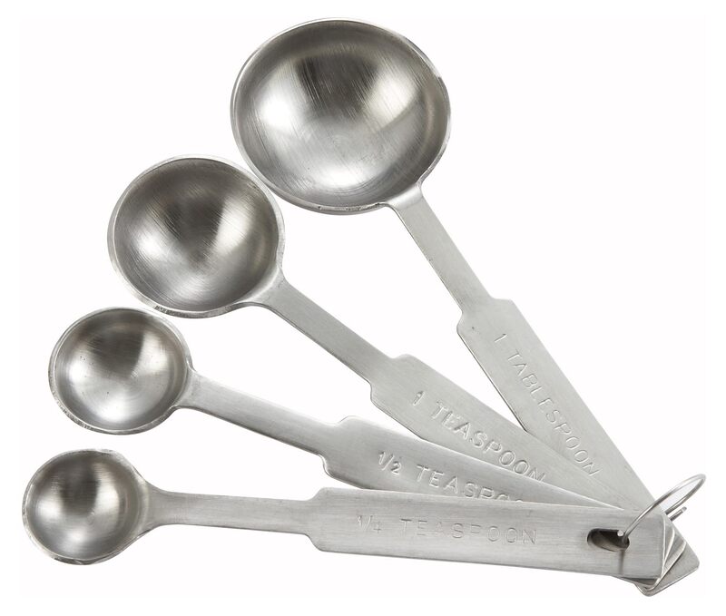 Winco 4-Piece Stainless Steel Measuring Spoon Set