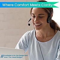 OTM Essentials Pro Headset, Noise-Canceling Headphones, On-Ear Design, in-Line Volume Control, Headset with Mic and USB, Quick Plug and Play
