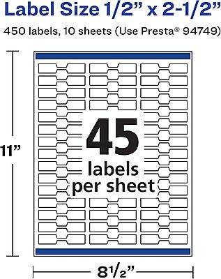Avery Durable Waterproof Barbell Labels, Sure Feed Technology, 0.5" x 2.5"