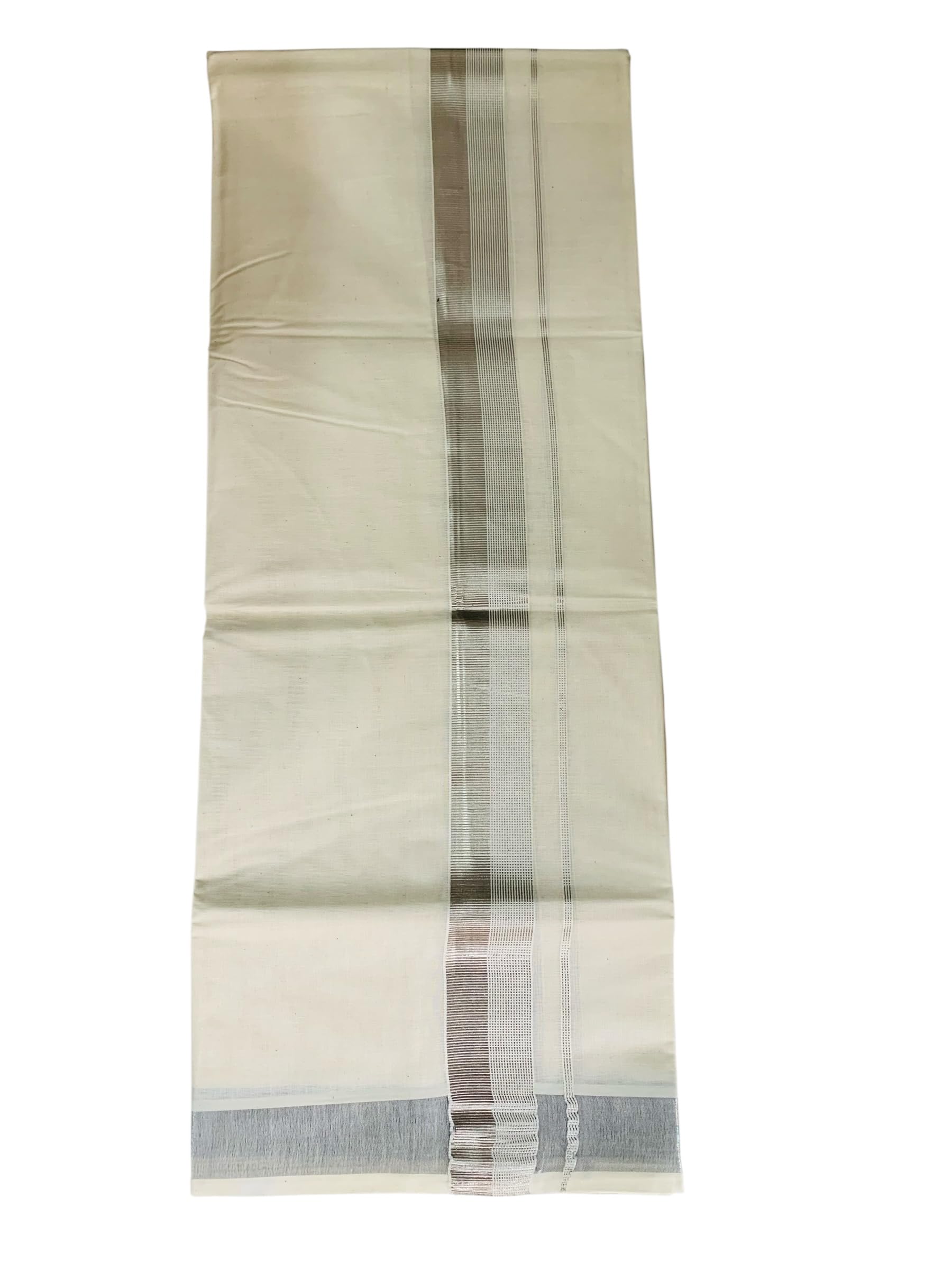 Kuthampully Men's Kerala Kasavu Dhothi Cotton | Golden Kerala Kasavu Mundu | Plain Cotton Dhoti For Men | Traditional South Indian Kasavu Mundu | EKM-885 | Pack -1