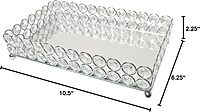 Elegant Designs HG1010-CHR Elipse Crystal Decorative Mirrored Jewelry or Makeup Cosmetic Perfume Vanity Organizer Tray, Chrome (Pack of 3) 10.5" x 6.3" x 2.3" (Pack of 3)