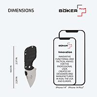 Böker Plus Subcom 2.0 Black - knife with Zytel handle scales - with D2 blade - with clip