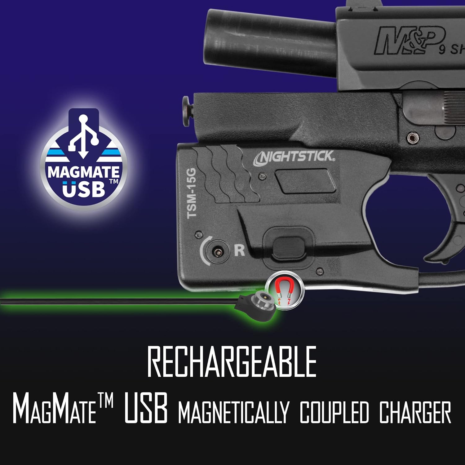 Nightstick TSM-15G 150-Lumen Rechargeable Tactical Light withGreen Laser