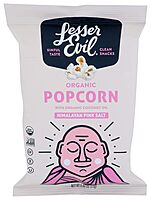 LesserEvil Himalayan Pink Salt Organic Popcorn, 0.46 Oz, Pack Of 24 Bags