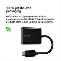 Belkin RockStar USB-C Audio + Charge Adapter, Headphone Adapter w/ USB-C 60W Power Delivery Fast Charging for iPhone