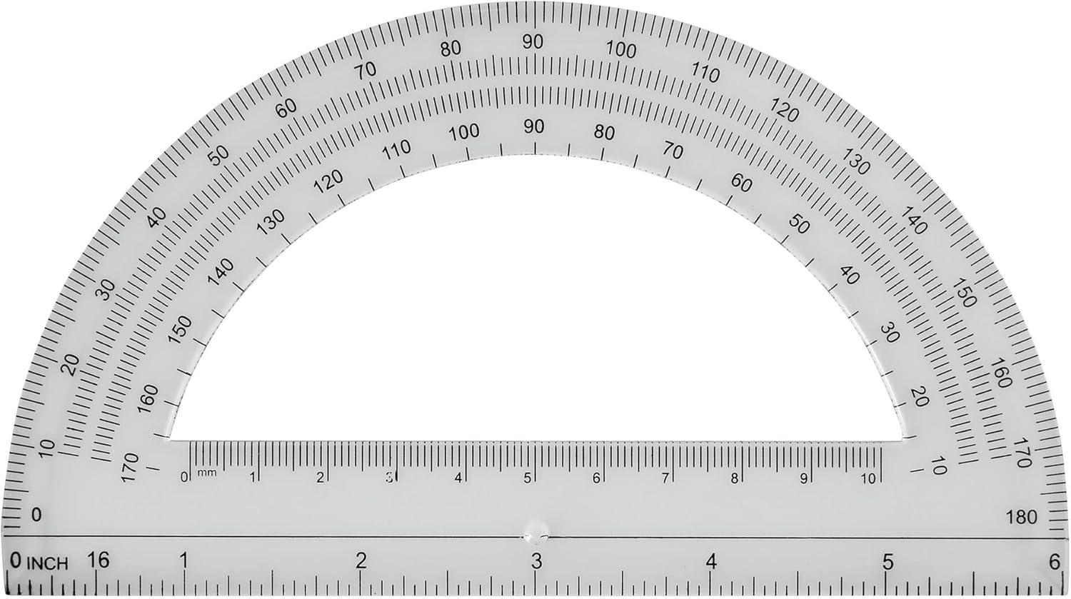 Office Depot Semicircular 6in. Protractor, Clear, 973D OD8