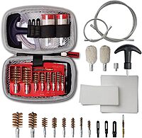 Real Avid Gun Boss Universal Cable 17-Piece Multi Caliber Gun Cleaning Kit for 12 & 20 gauge shotguns, .17 - .45 cal Hunting Rifles & Handguns Complete Gun Cleaning System w/ Compact Zippered Case