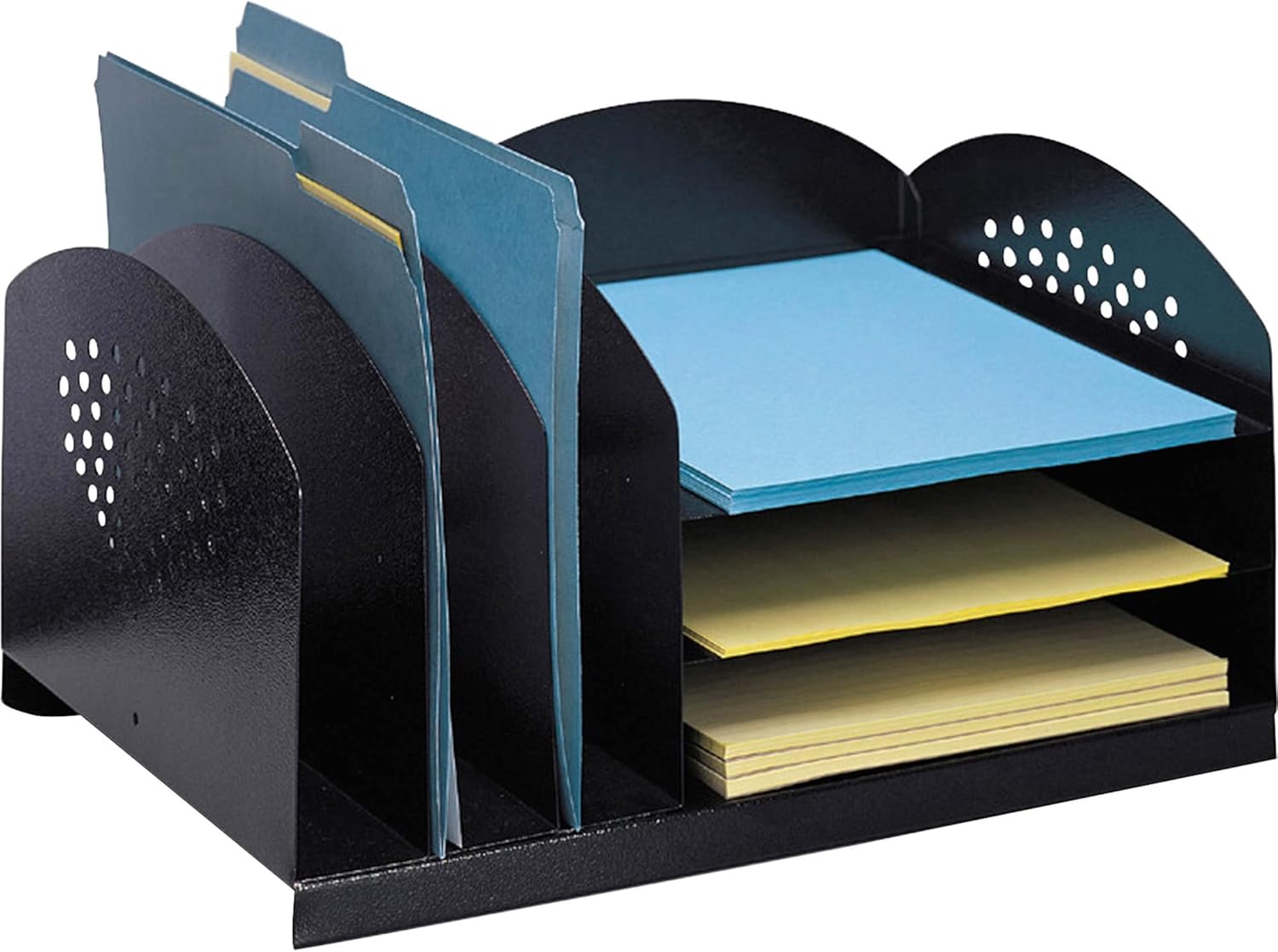 SAFCO Steel Desktop Organizer Rack, Six-Section