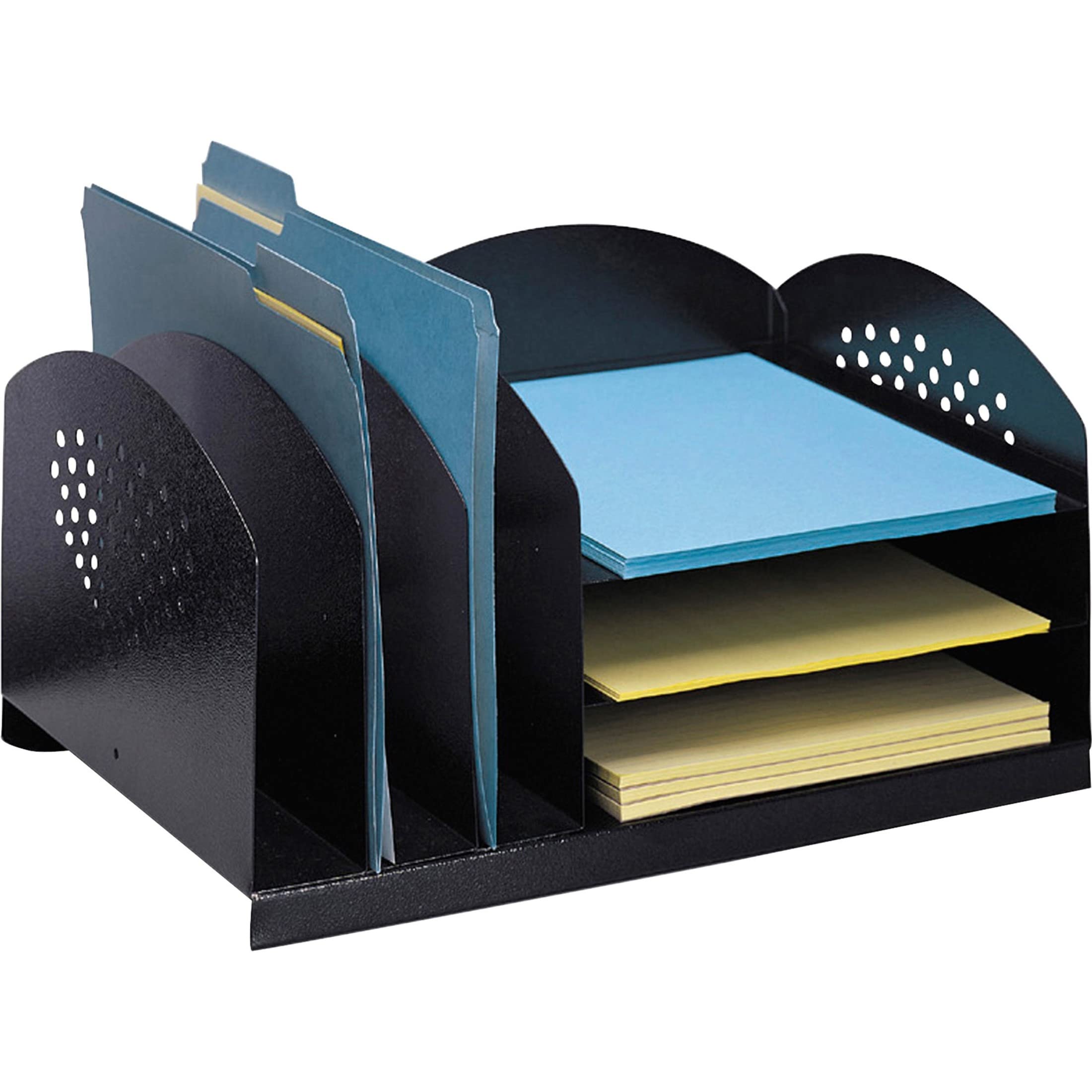 SAFCO Steel Desktop Organizer Rack, Six-Section
