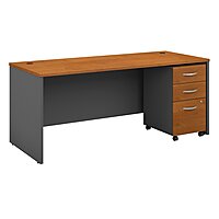 Bush Business Furniture Series C 72W x 30D Office Desk with Mobile File Cabinet