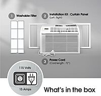 LG 6,000 BTU Window Air Conditioner, 115V, Cools 250 Sq.Ft. for Bedroom, Den, Living Room, Quiet Operation, with Remote