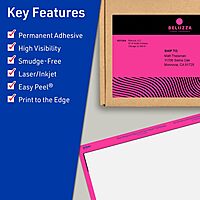 Avery Printable Rectangle Labels, Sure Feed Technology, 4-3/4" x 7-3/4", Neon Magenta Labels, Print-to-The-Edge