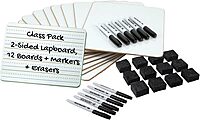 CHARLES LEONARD Dry Erase Lapboard Class Pack with Markers and Erasers